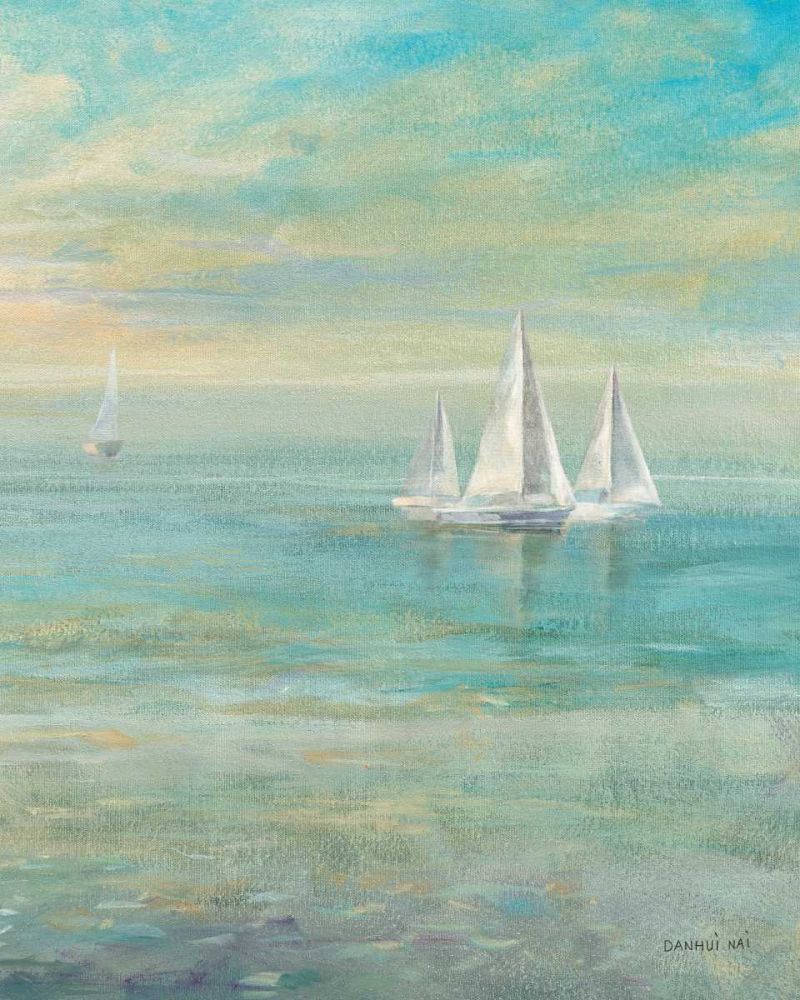 Sunrise Sailboats II art print by Danhui Nai for $57.95 CAD