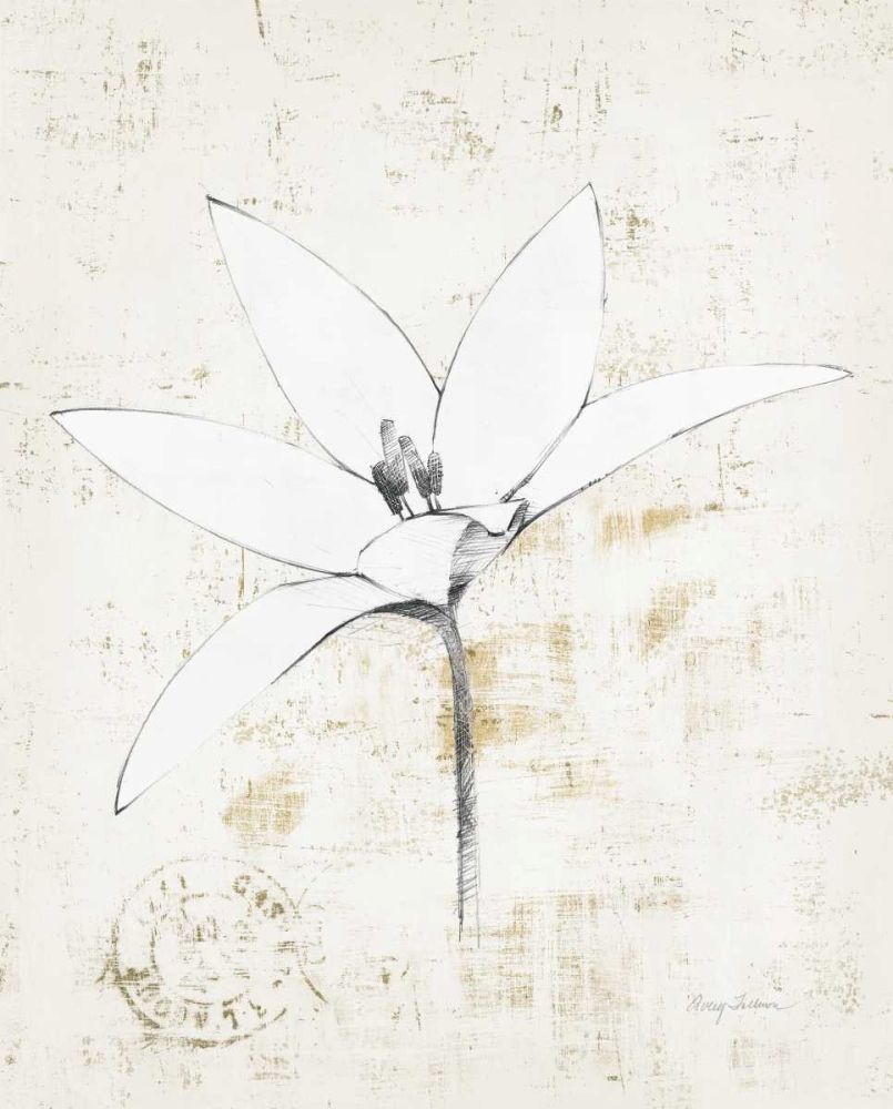 Pencil Floral XII Gold art print by Avery Tillmon for $57.95 CAD