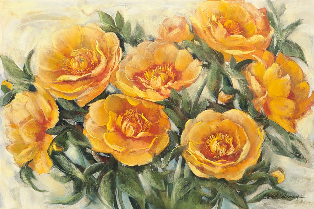 Golden Peonies art print by Carol Rowan for $57.95 CAD
