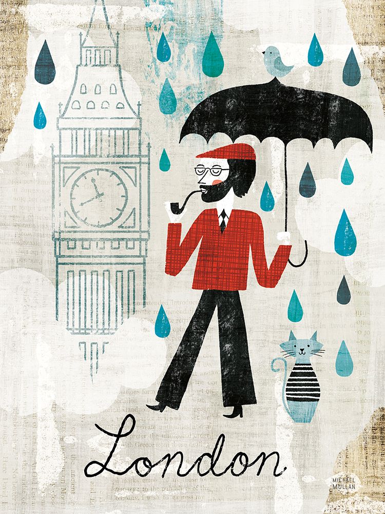 Rainy Day London art print by Michael Mullan for $57.95 CAD
