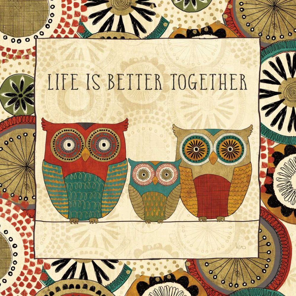 Spice Road Owls III art print by Veronique Charron for $57.95 CAD