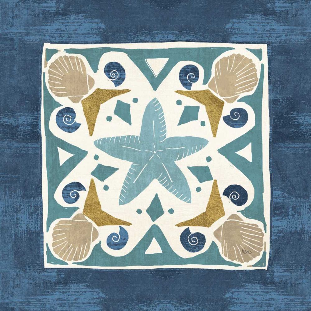 Undersea Blue Tile III art print by Veronique Charron for $57.95 CAD