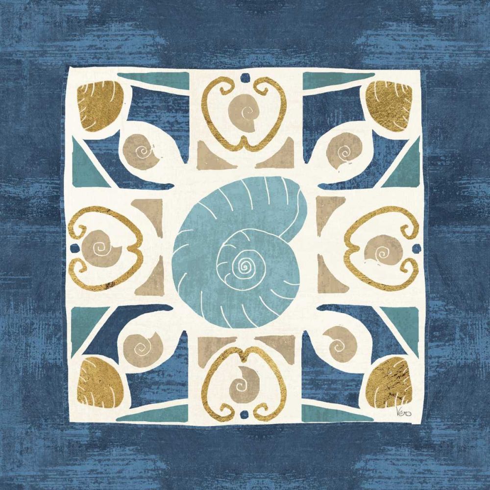 Undersea Blue Tile IV art print by Veronique Charron for $57.95 CAD
