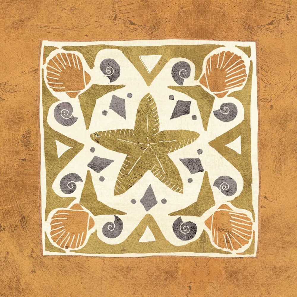 Undersea Gold Tile III art print by Veronique Charron for $57.95 CAD