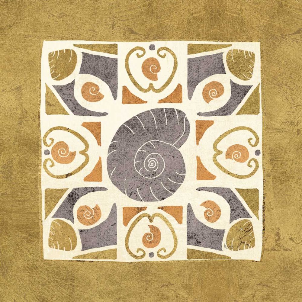 Undersea Gold Tile IV art print by Veronique Charron for $57.95 CAD