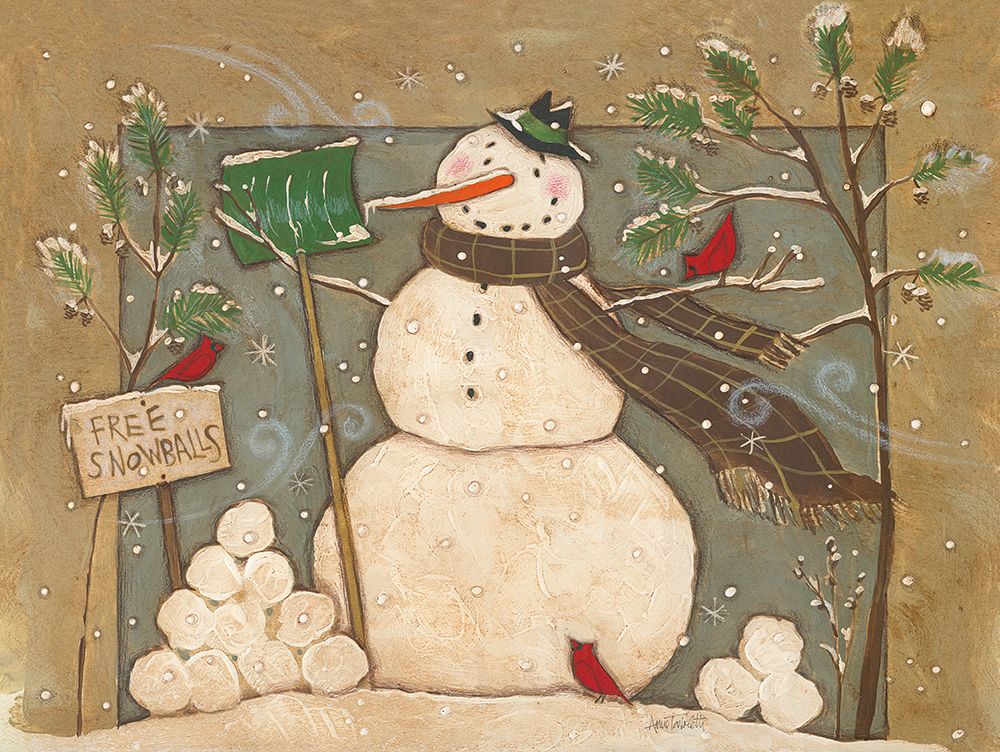 Seasonal Snowman I art print by Anne Tavoletti for $57.95 CAD