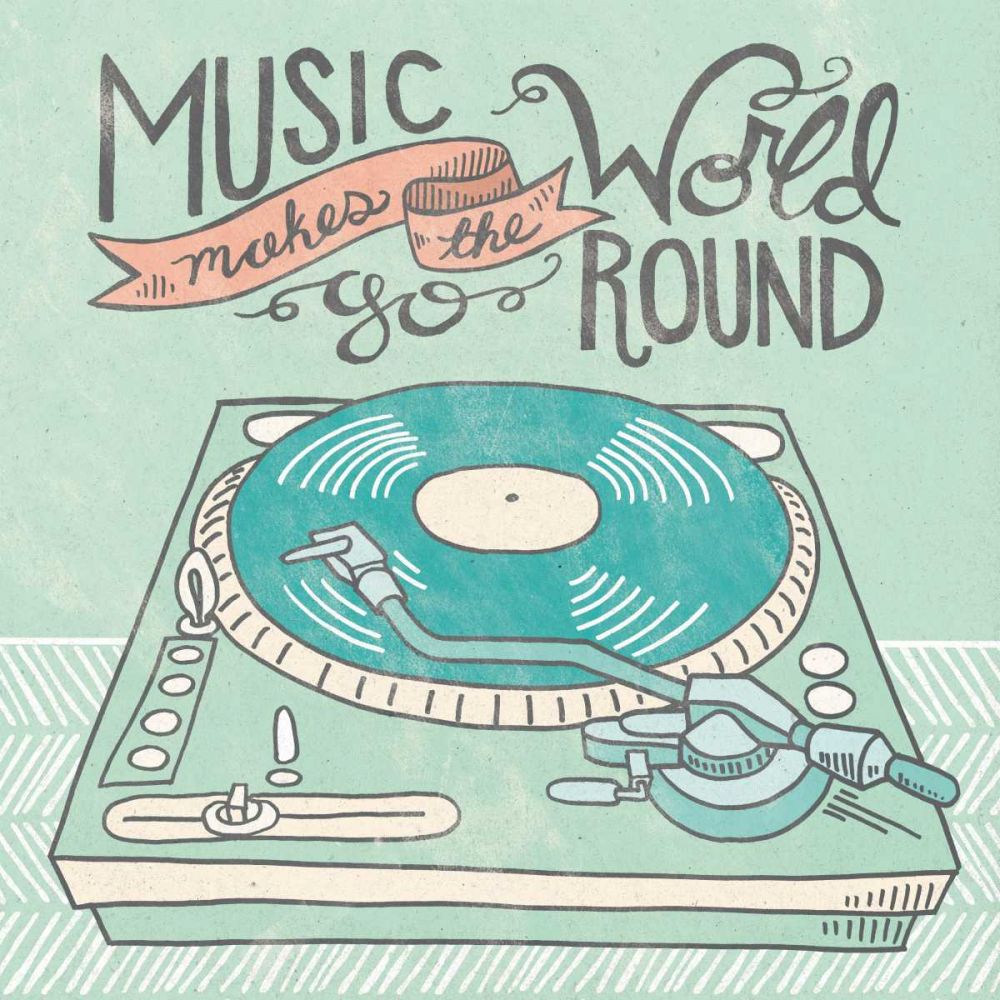 Retro Record Player Gray art print by Mary Urban for $57.95 CAD