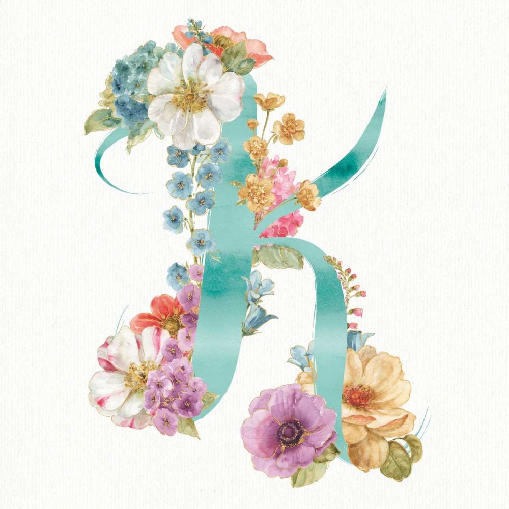 Rainbow Seeds Monogram K art print by Lisa Audit for $57.95 CAD
