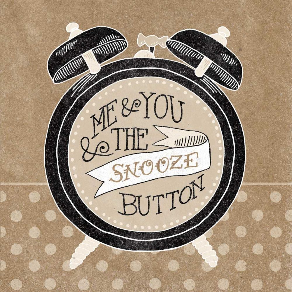 The Snooze Button Taupe art print by Mary Urban for $57.95 CAD