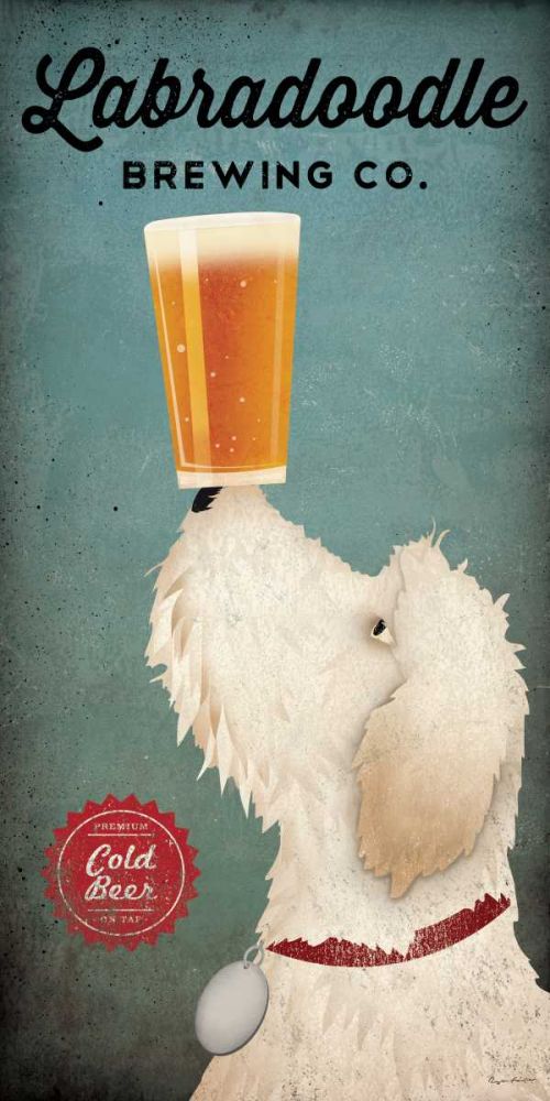 Labradoodle Brewing art print by Ryan Fowler for $57.95 CAD