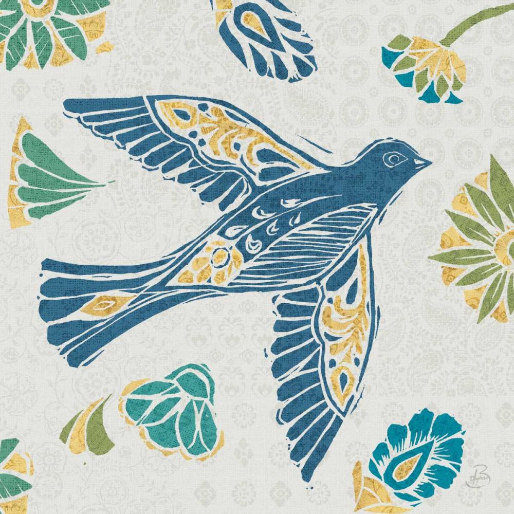 Nordic Woodcut Bird IVF art print by Daphne Brissonnet for $57.95 CAD