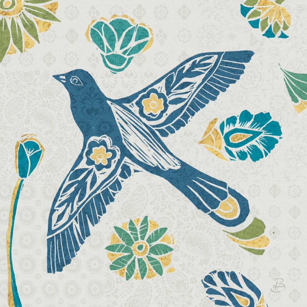 Nordic Woodcut Bird IFII art print by Daphne Brissonnet for $57.95 CAD