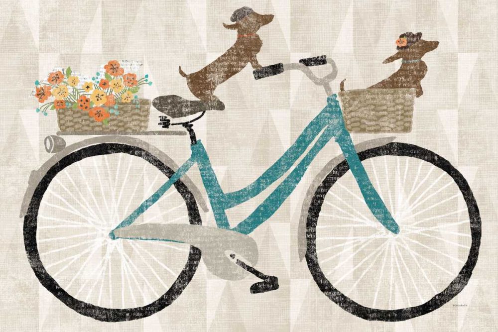 Doxie Ride v.I art print by Sue Schlabach for $57.95 CAD