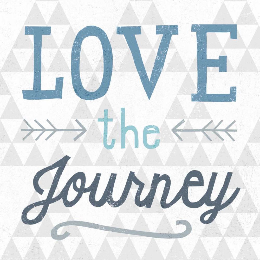 Mod Triangles Love the Journey Blue art print by Michael Mullan for $57.95 CAD