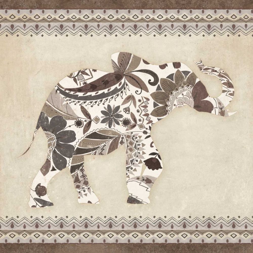 Boho Elephant I Neutral art print by Wild Apple Portfolio for $57.95 CAD