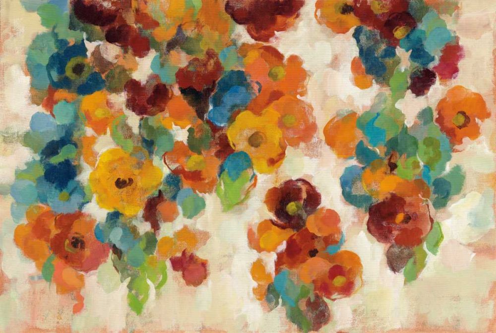 Spice and Turquoise Florals art print by Silvia Vassileva for $57.95 CAD
