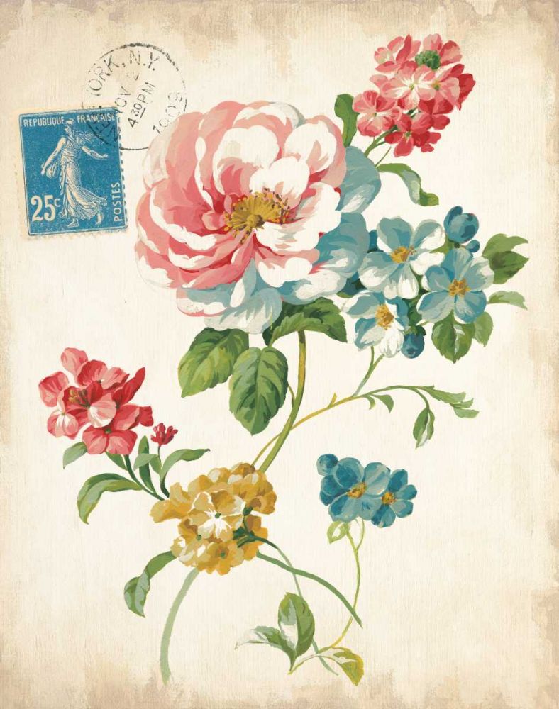 Elegant Floral I Vintage v2 art print by Danhui Nai for $57.95 CAD