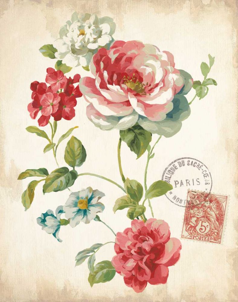 Elegant Floral II Vintage v2 art print by Danhui Nai for $57.95 CAD