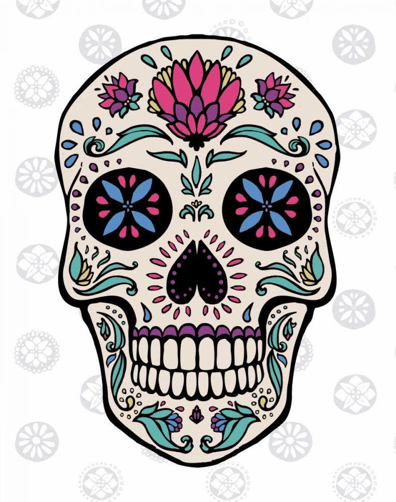 Sugar Skull II on Gray art print by Janelle Penner for $57.95 CAD