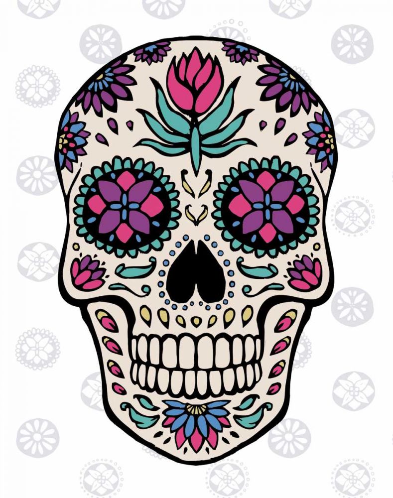 Sugar Skull IV on Gray art print by Janelle Penner for $57.95 CAD