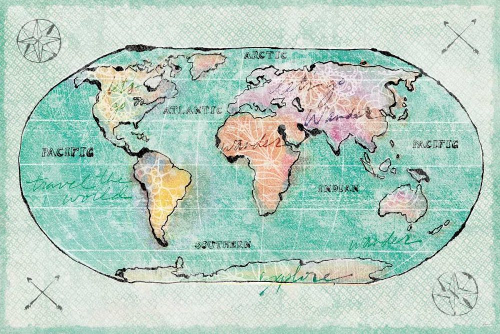 Mapped Shorelines I Blue art print by Sue Schlabach for $57.95 CAD