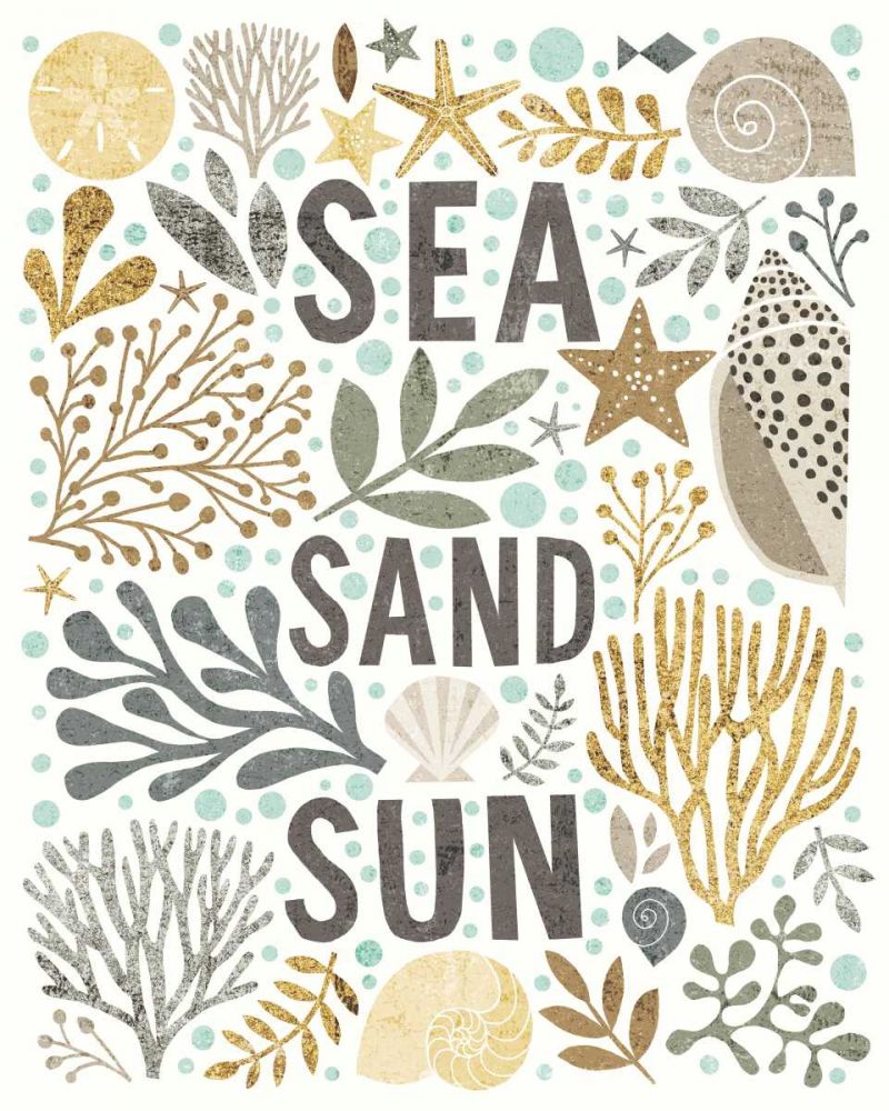 Under Sea Treasures III Gold Neutral art print by Michael Mullan for $57.95 CAD