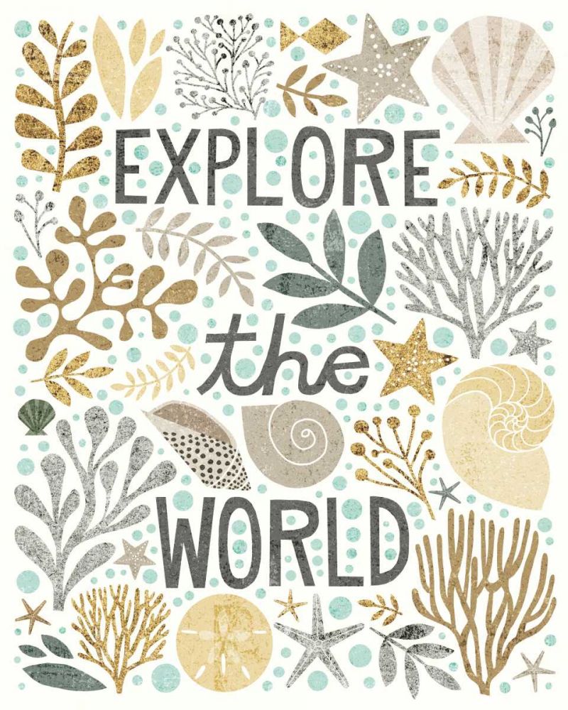 Under Sea Treasures I Gold Neutral art print by Michael Mullan for $57.95 CAD