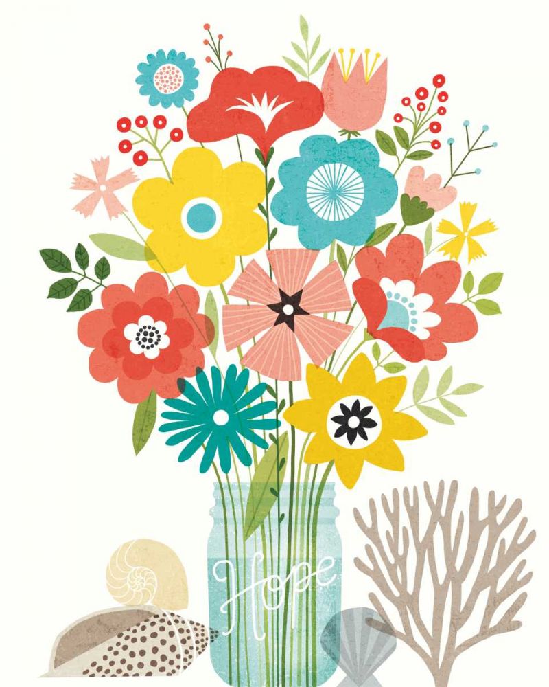 Seaside Bouquet IV Mason Jar art print by Michael Mullan for $57.95 CAD