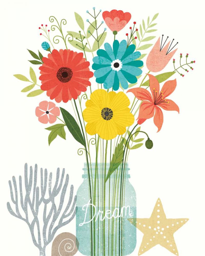 Seaside Bouquet III Mason Jar art print by Michael Mullan for $57.95 CAD
