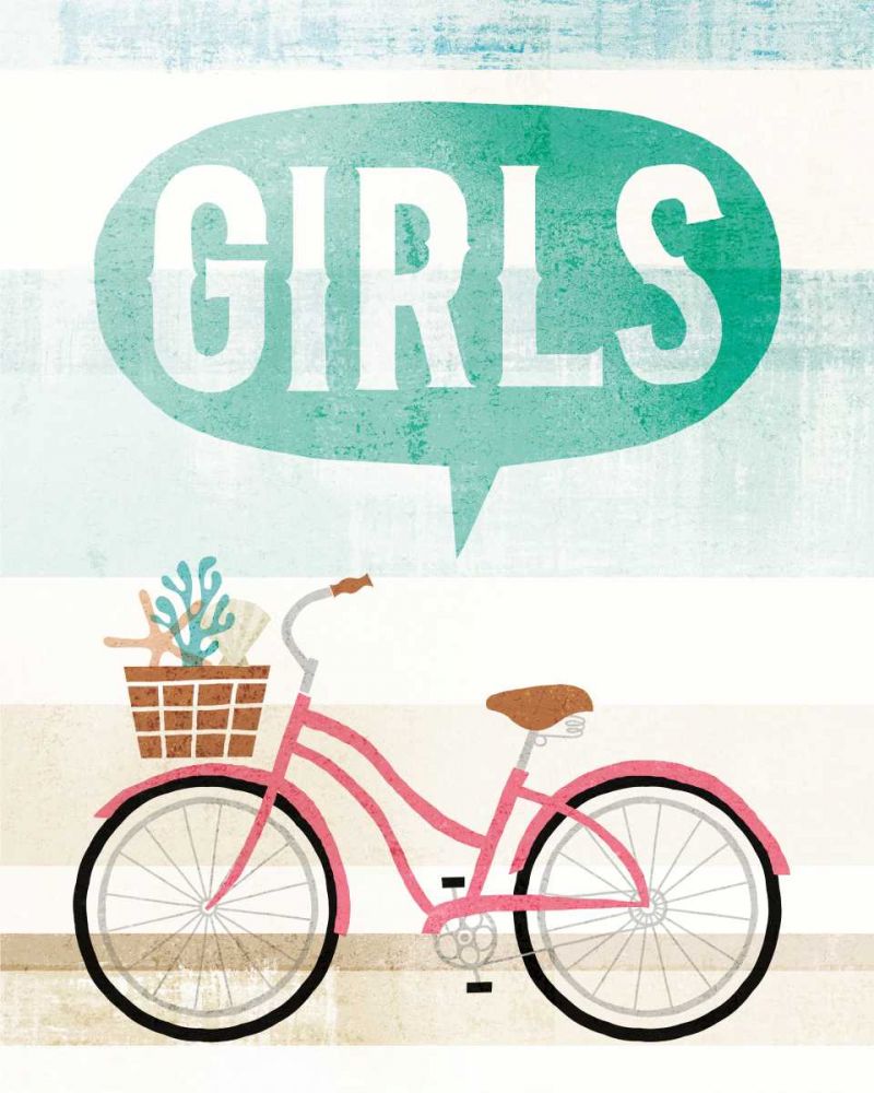 Beach Cruiser Girls II art print by Michael Mullan for $57.95 CAD