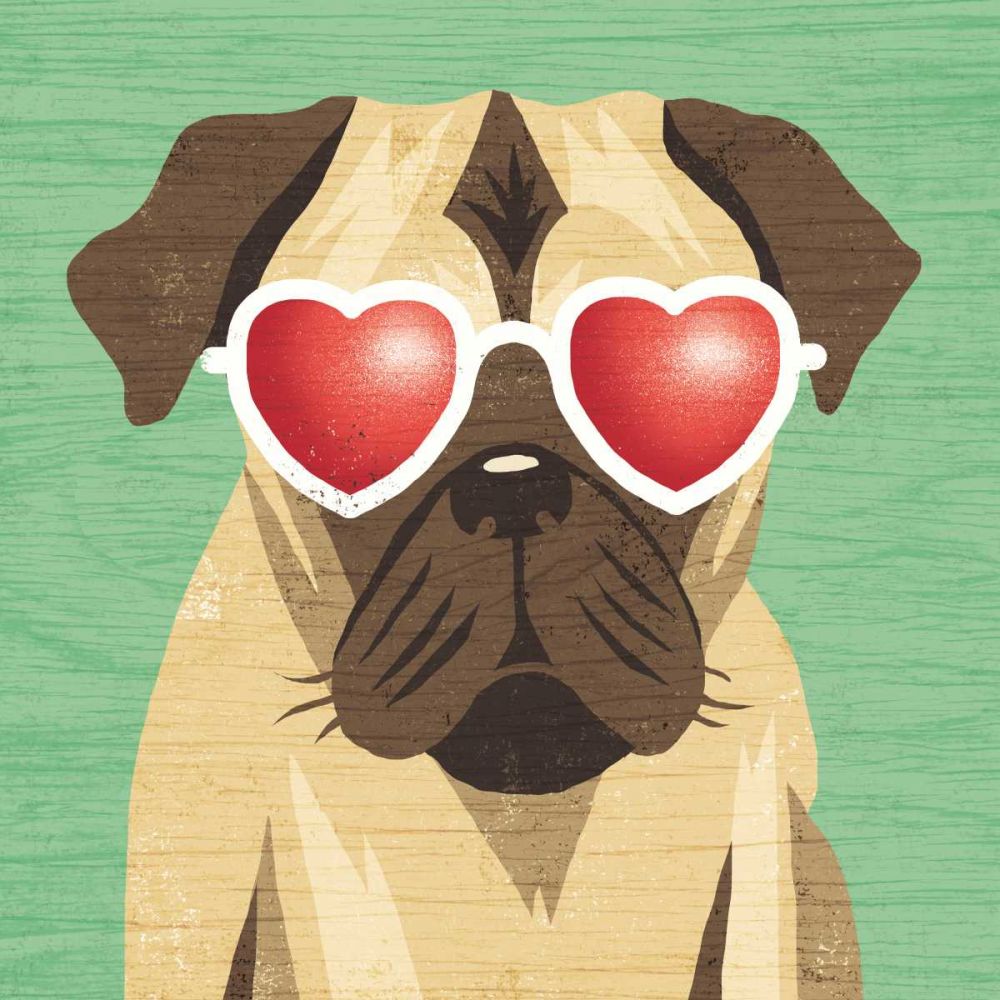Beach Bums Pug I art print by Michael Mullan for $57.95 CAD