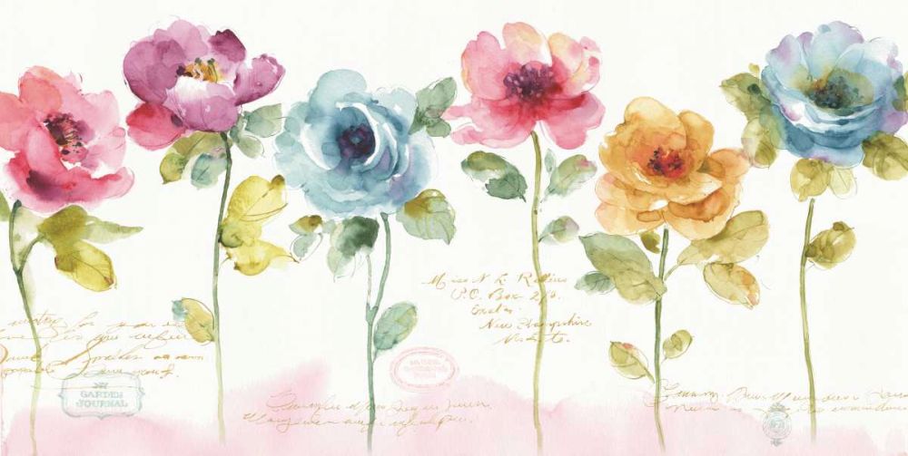 Rainbow Seeds Loose Floral V art print by Lisa Audit for $57.95 CAD