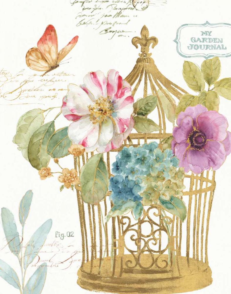Rainbow Seeds Romantic Birdcage I art print by Lisa Audit for $57.95 CAD