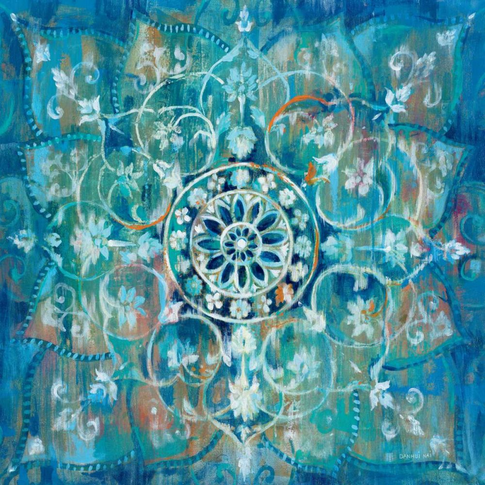 Mandala in Blue I Sq art print by Danhui Nai for $57.95 CAD