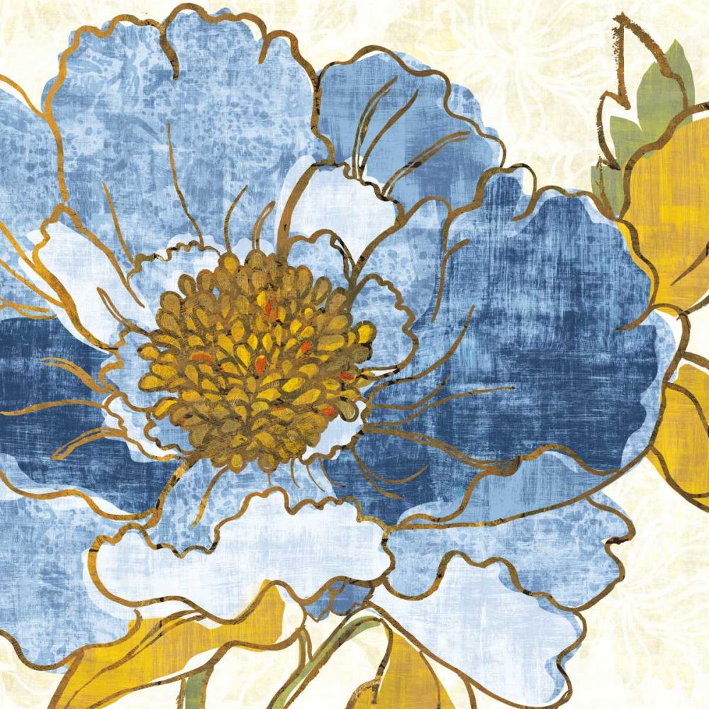 Camilles Peony I Indigo art print by Sue Schlabach for $57.95 CAD