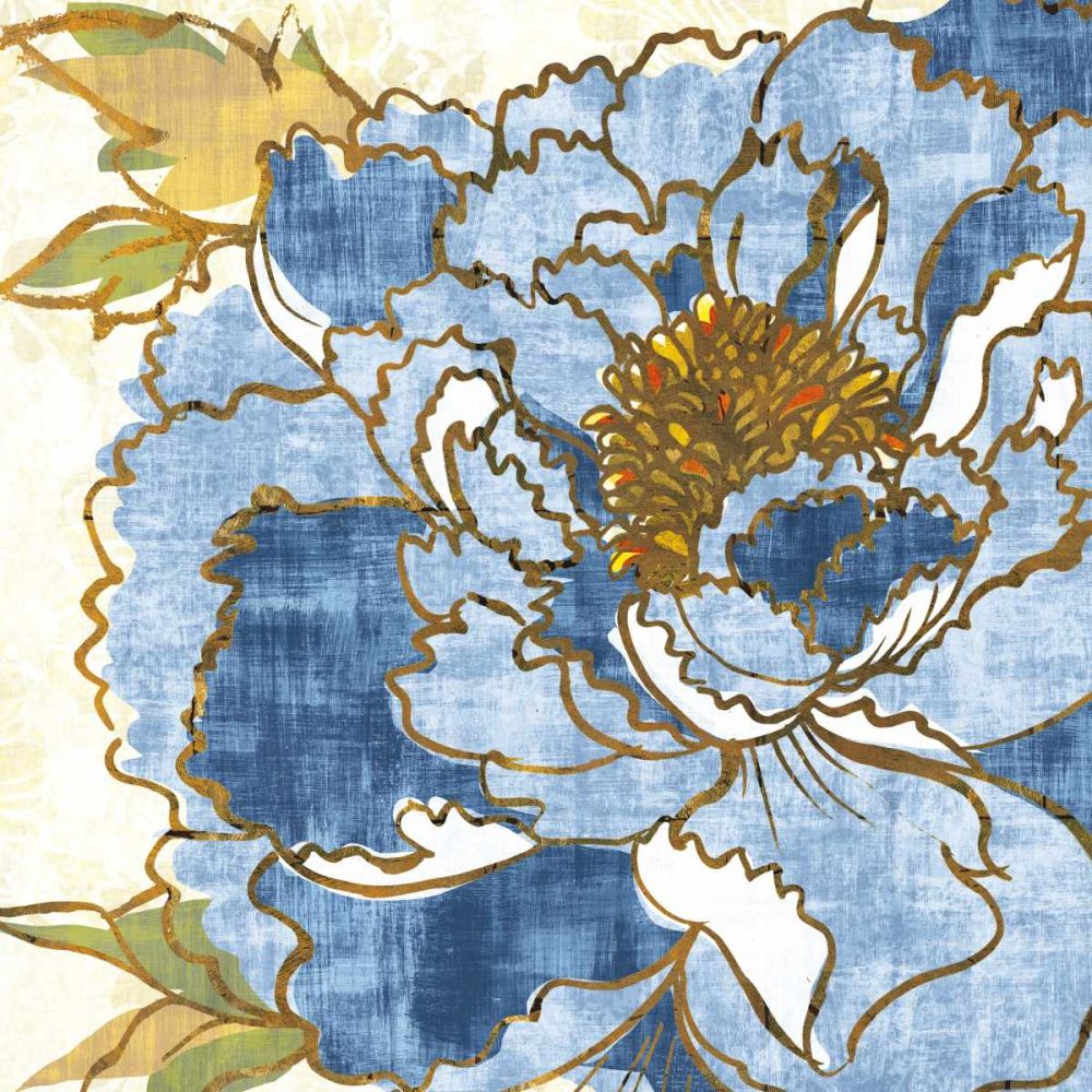 Camilles Peony II Indigo art print by Sue Schlabach for $57.95 CAD