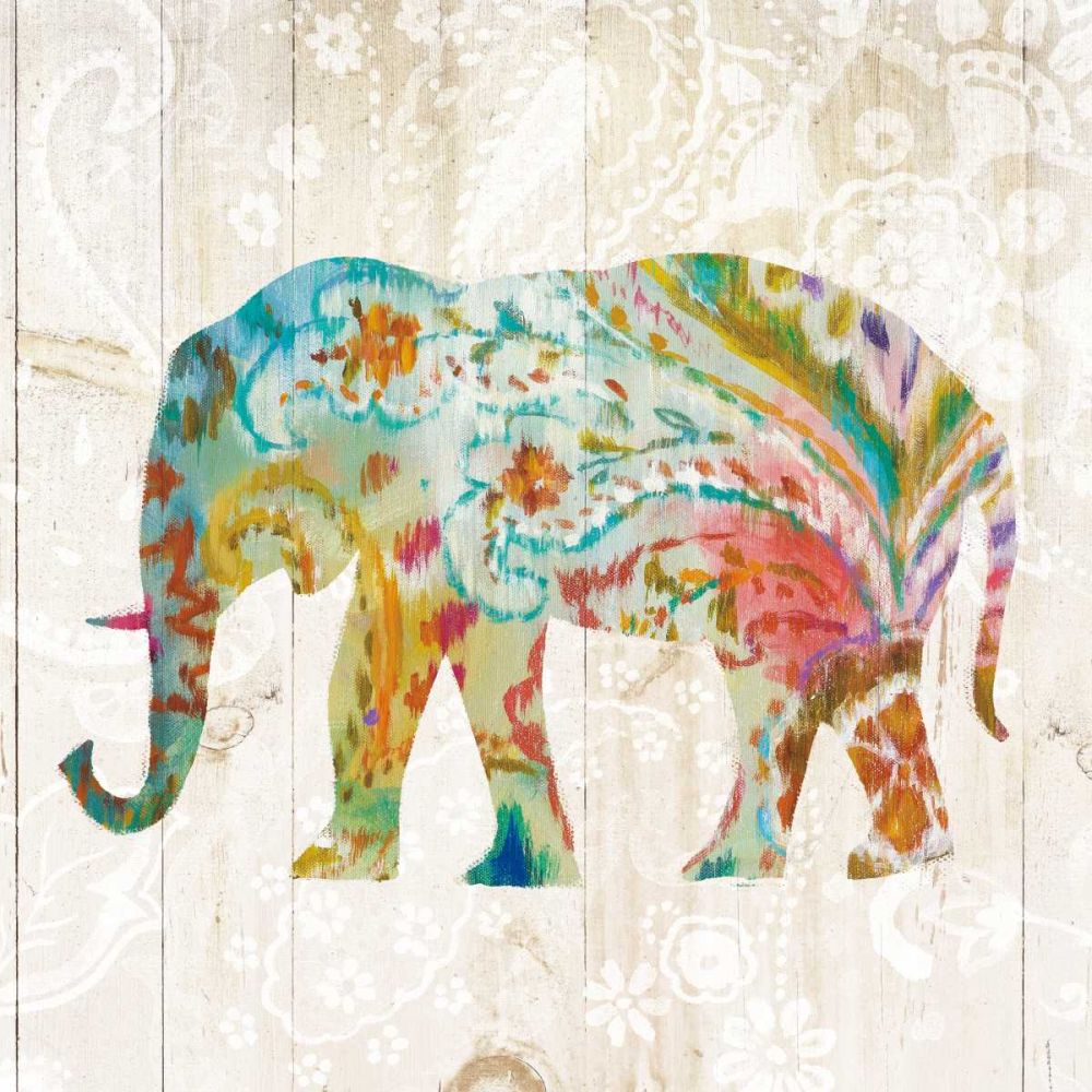 Boho Paisley Elephant II art print by Danhui Nai for $57.95 CAD
