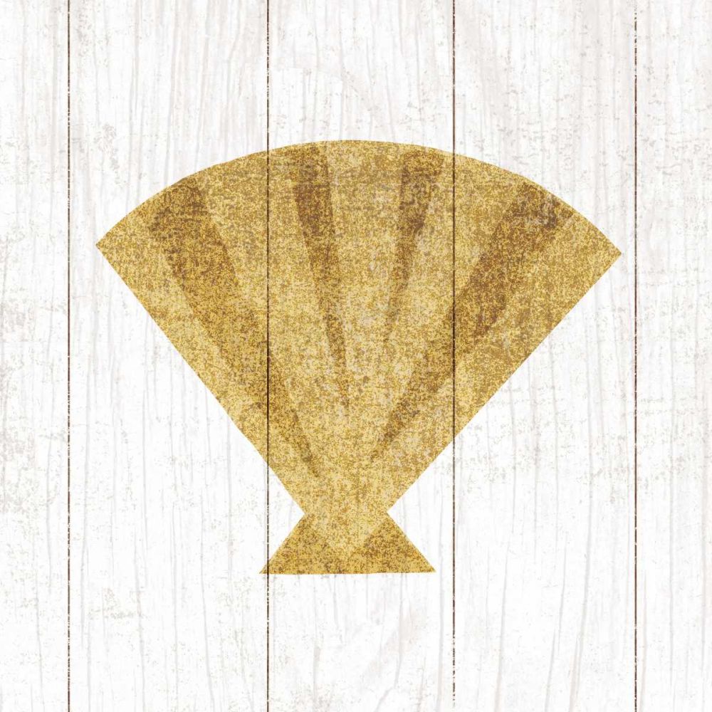 Beachscape Shell Gold Neutral art print by Michael Mullan for $57.95 CAD