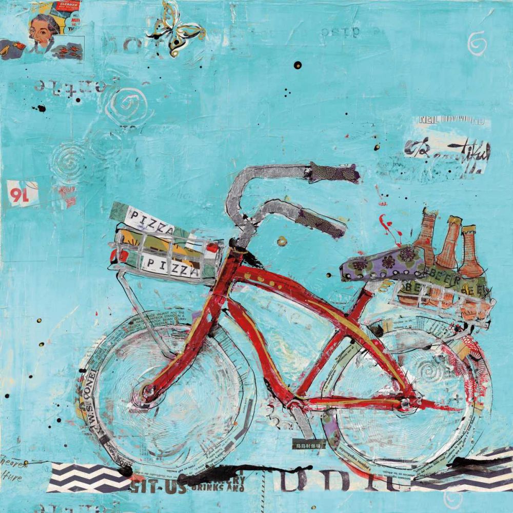 Pizza and Beer Blue art print by Kellie Day for $57.95 CAD