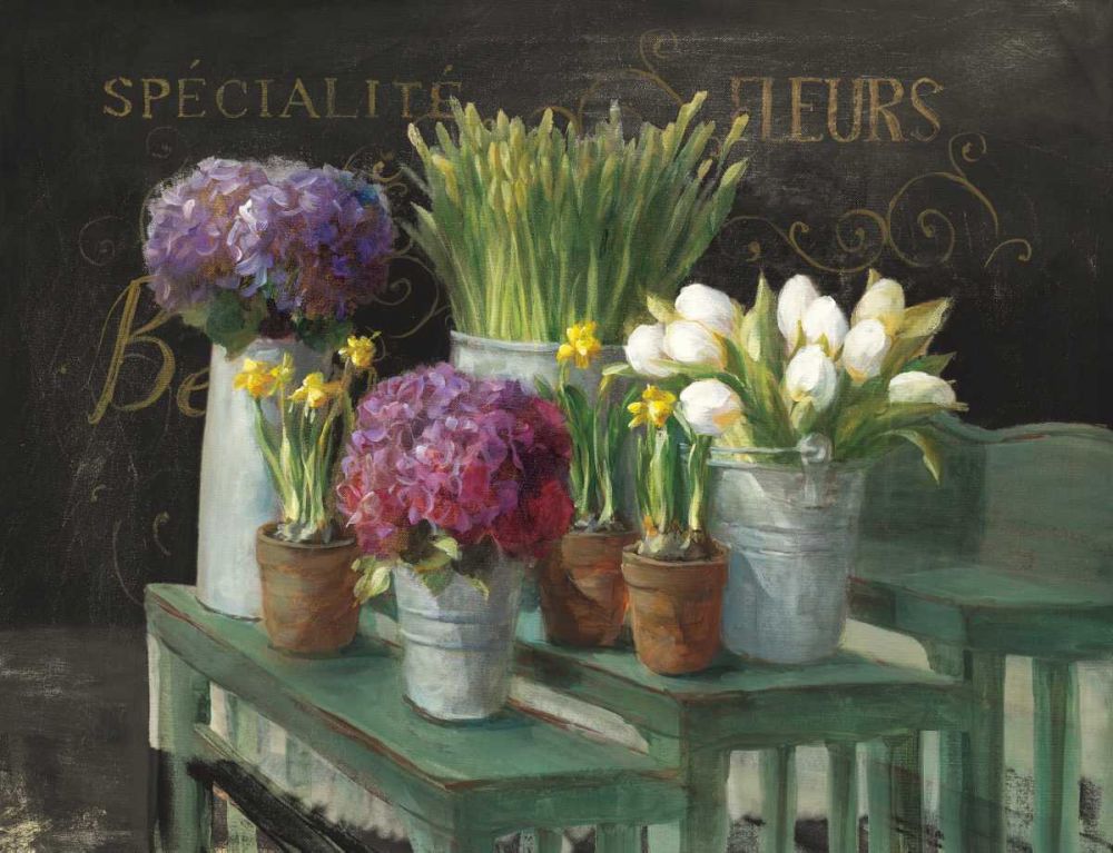 Les Fleurs Printemps on Black art print by Danhui Nai for $57.95 CAD