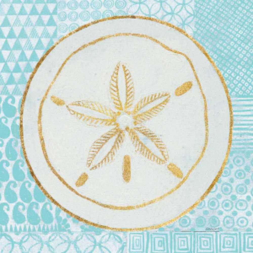 Summer Shells I Teal and Gold art print by Kathrine Lovell for $57.95 CAD