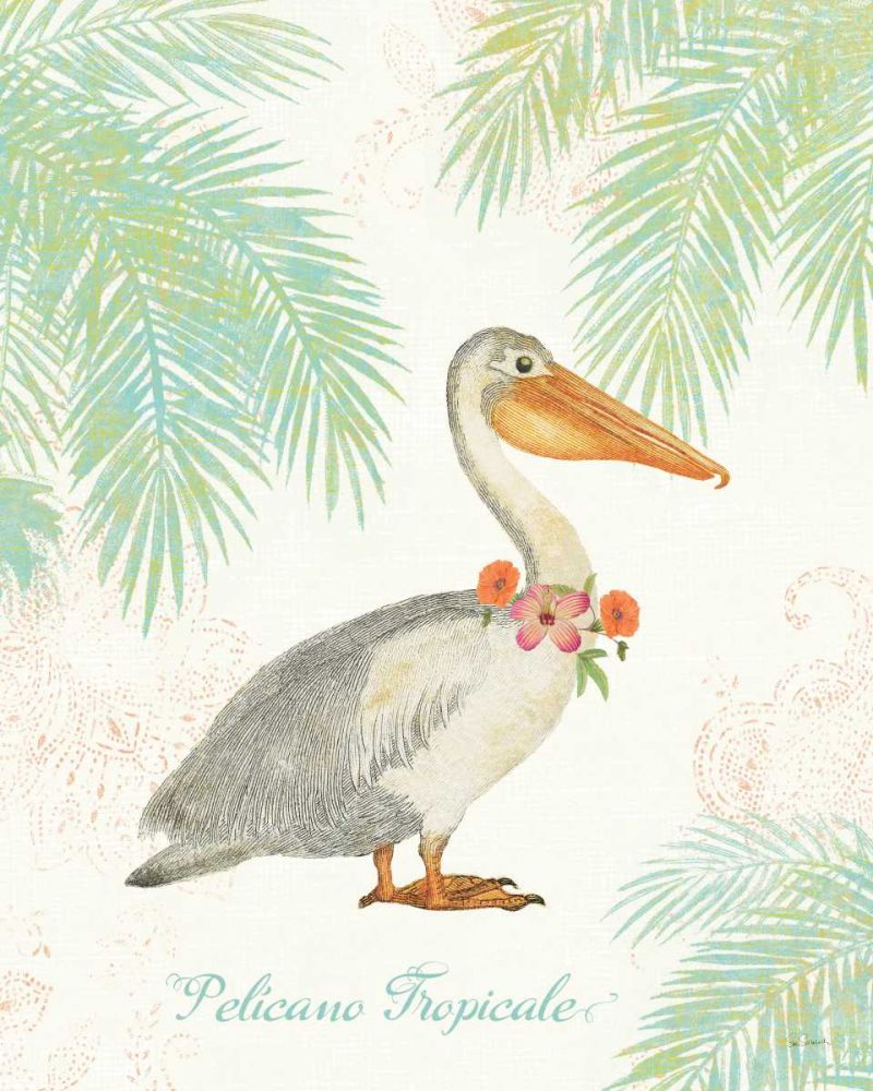 Flamingo Tropicale I art print by Sue Schlabach for $57.95 CAD