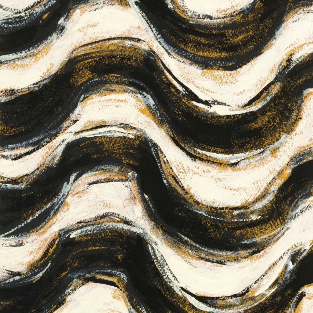 Black and Gold Geometric V Crop art print by Shirley Novak for $57.95 CAD