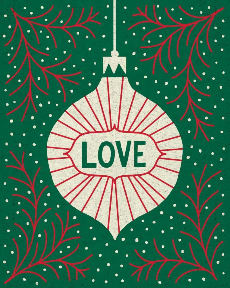 Jolly Holiday Ornaments Love art print by Michael Mullan for $57.95 CAD
