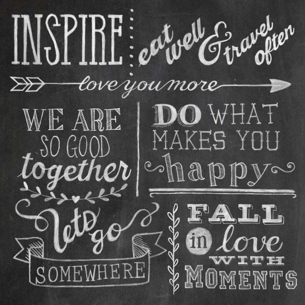 Inspiration Chalkboard III art print by Mary Urban for $57.95 CAD