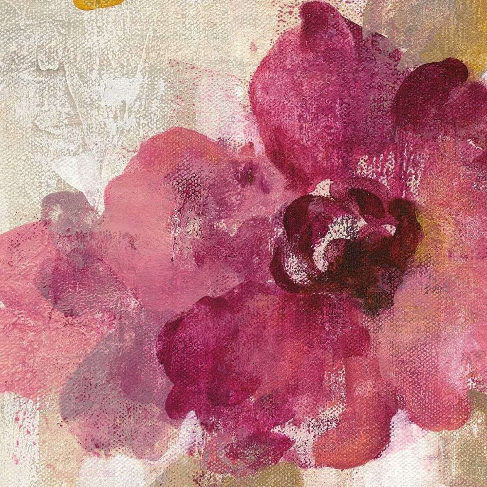 Elegant Fresco Floral Gold Flower I art print by Silvia Vassileva for $57.95 CAD