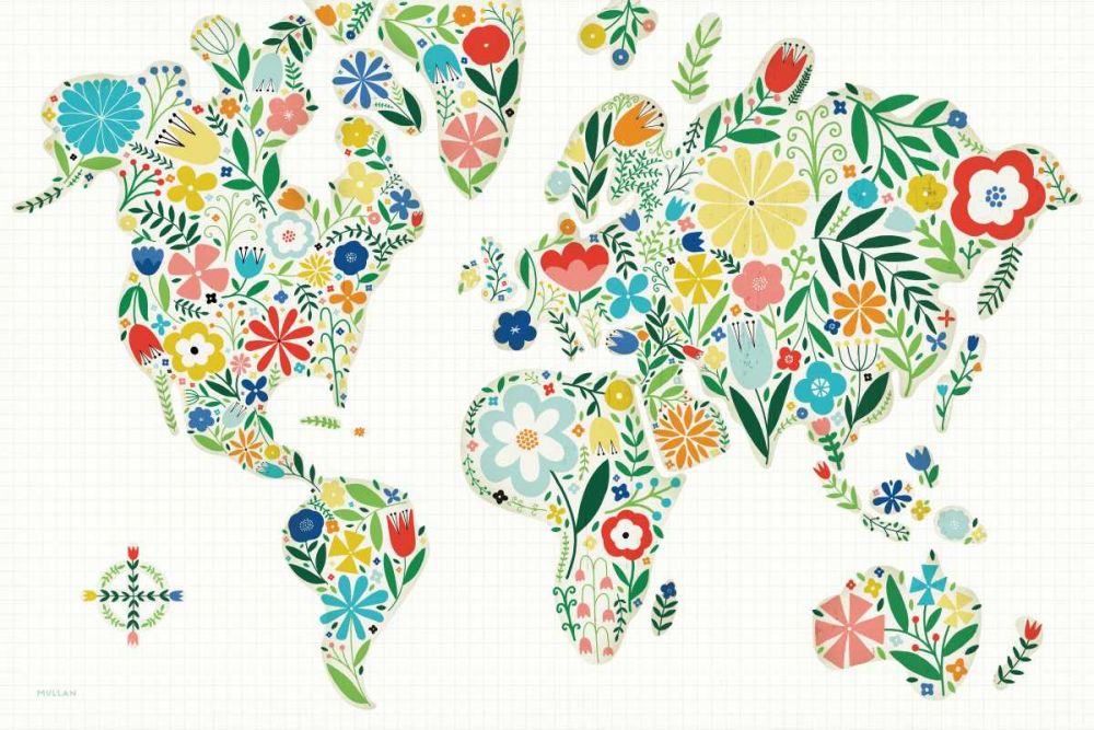 Floral World White art print by Michael Mullan for $57.95 CAD