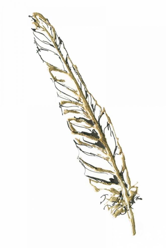 Gilded Swan Feather I art print by Chris Paschke for $57.95 CAD