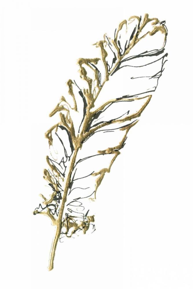 Gilded Turkey Feather I art print by Chris Paschke for $57.95 CAD