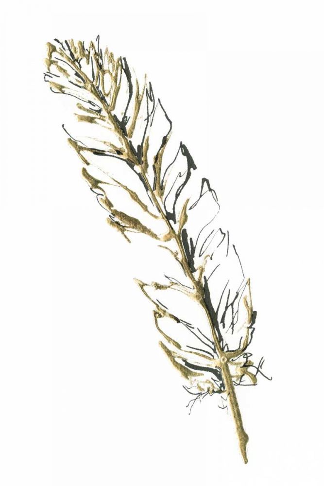 Gilded Turkey Feather II art print by Chris Paschke for $57.95 CAD